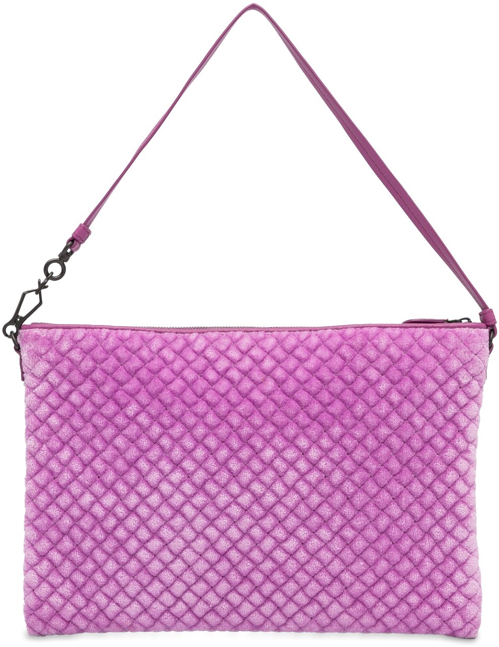 Bottega Veneta Intrecciato Butterfly Pochette Velvet Shoulder Bag Paars