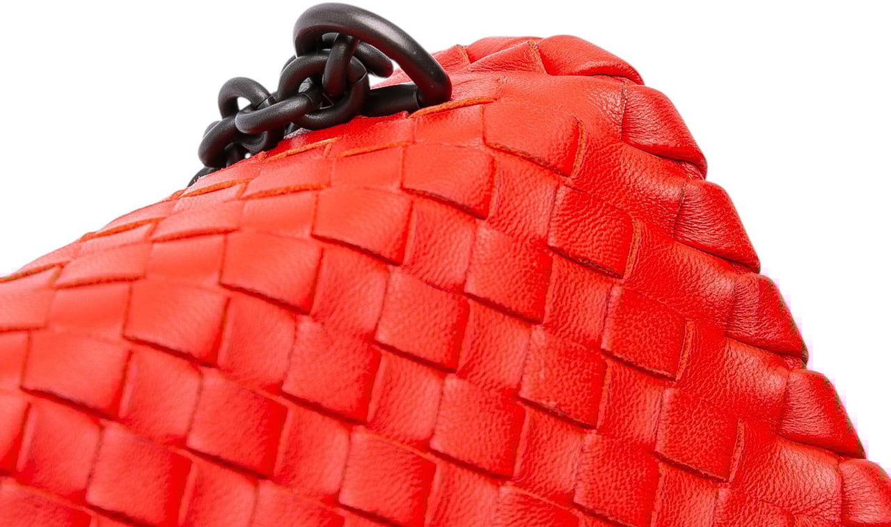 Bottega Veneta Small Nappa Intrecciato Olimpia Shoulder Bag Rood