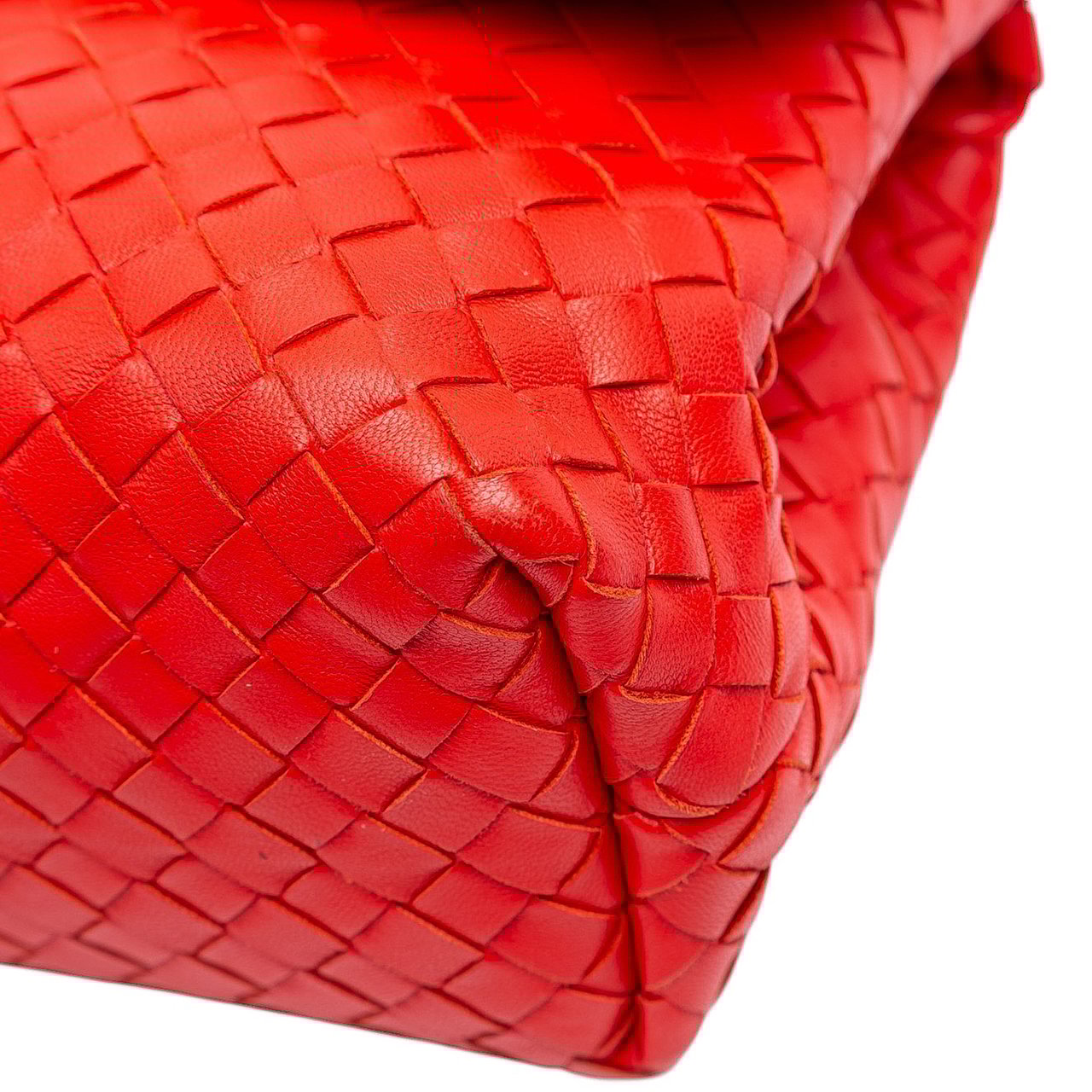 Bottega Veneta Small Nappa Intrecciato Olimpia Shoulder Bag Rood