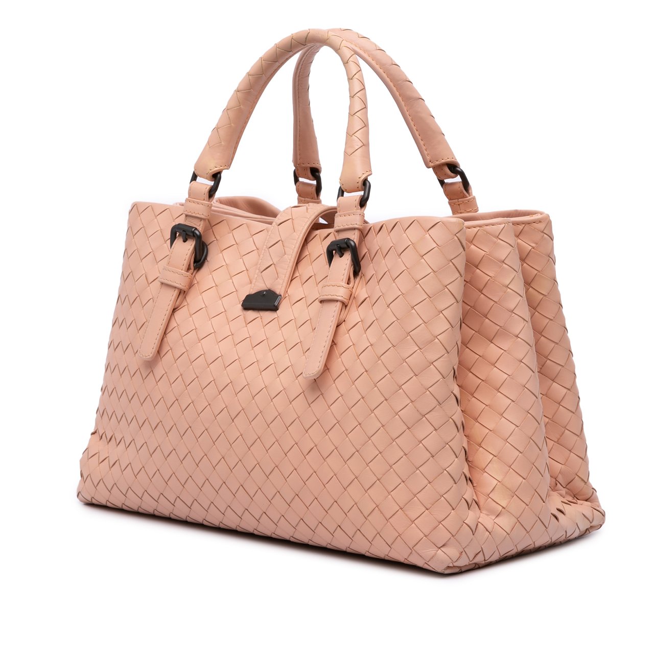 Bottega Veneta Small Nappa Intrecciato Roma Satchel Roze