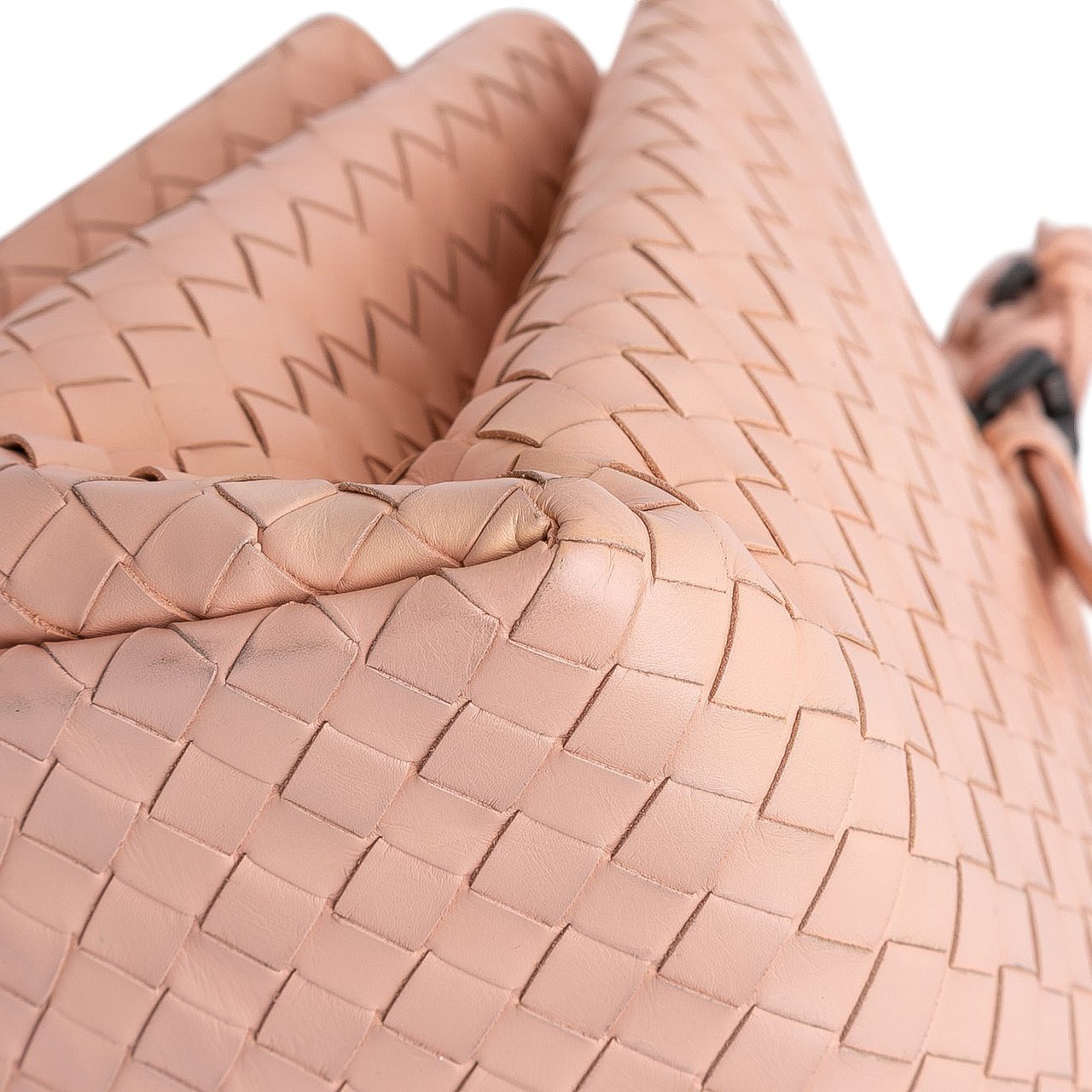 Bottega Veneta Small Nappa Intrecciato Roma Satchel Roze