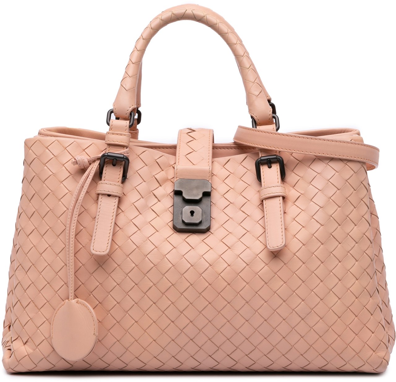 Bottega Veneta Small Nappa Intrecciato Roma Satchel Roze