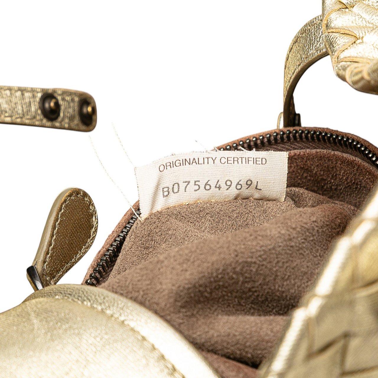 Bottega Veneta Small Metallic Nappa Intrecciato Cesta Tote Goud