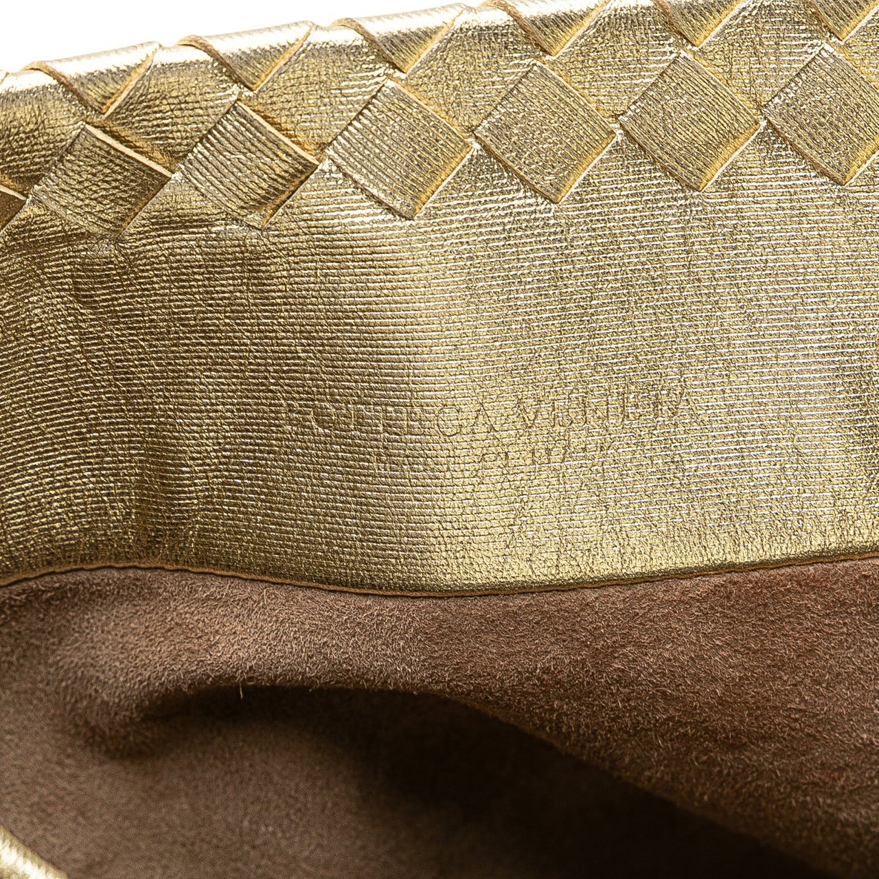 Bottega Veneta Small Metallic Nappa Intrecciato Cesta Tote Goud