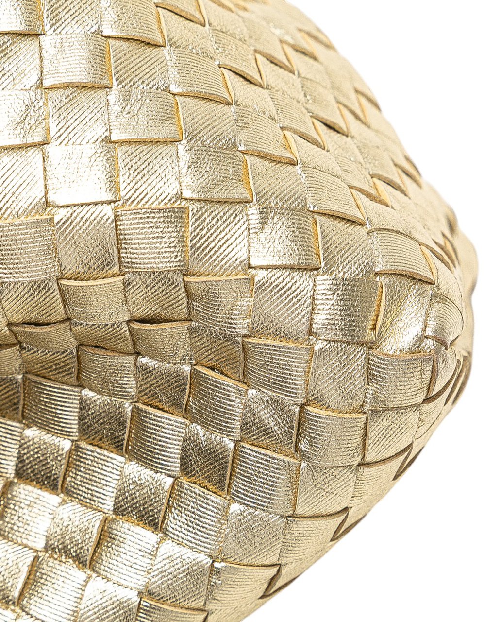 Bottega Veneta Small Metallic Nappa Intrecciato Cesta Tote Goud