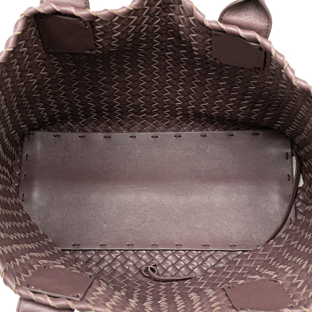 Bottega Veneta Lambskin Intreccio Cabat Tote Roze
