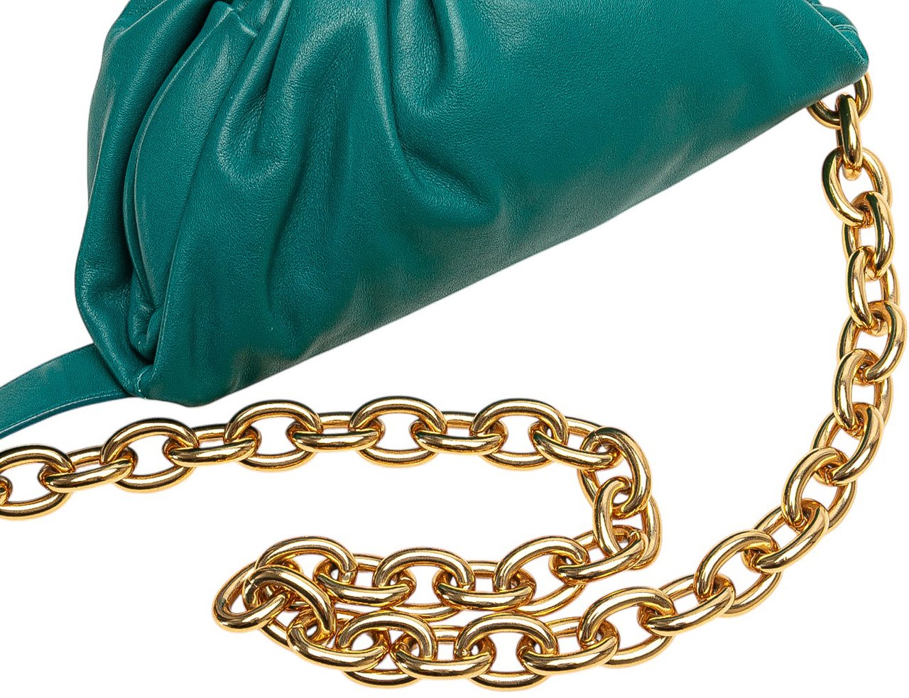 Bottega Veneta Lambskin Belt Chain Pouch Blauw