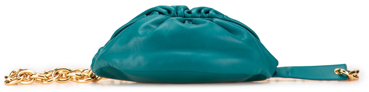 Bottega Veneta Lambskin Belt Chain Pouch Blauw