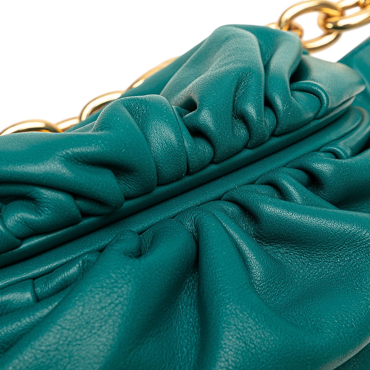 Bottega Veneta Lambskin Belt Chain Pouch Blauw