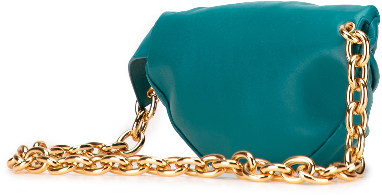 Bottega Veneta Lambskin Belt Chain Pouch Blauw