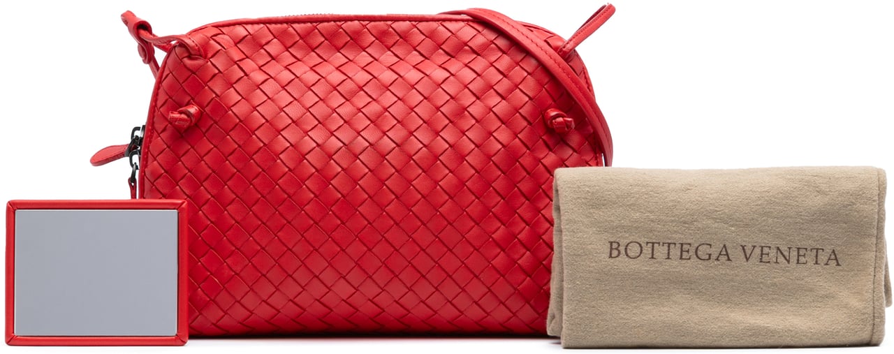 Bottega Veneta Nappa Intrecciato Nodini Crossbody Rood