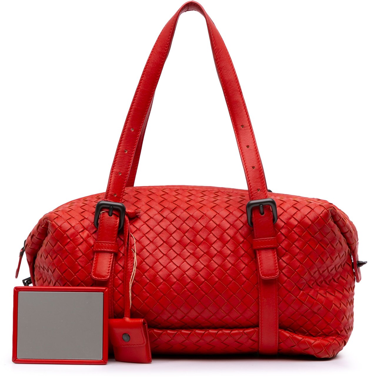 Bottega Veneta Nappa Intrecciato Montaigne Shoulder Bag Rood