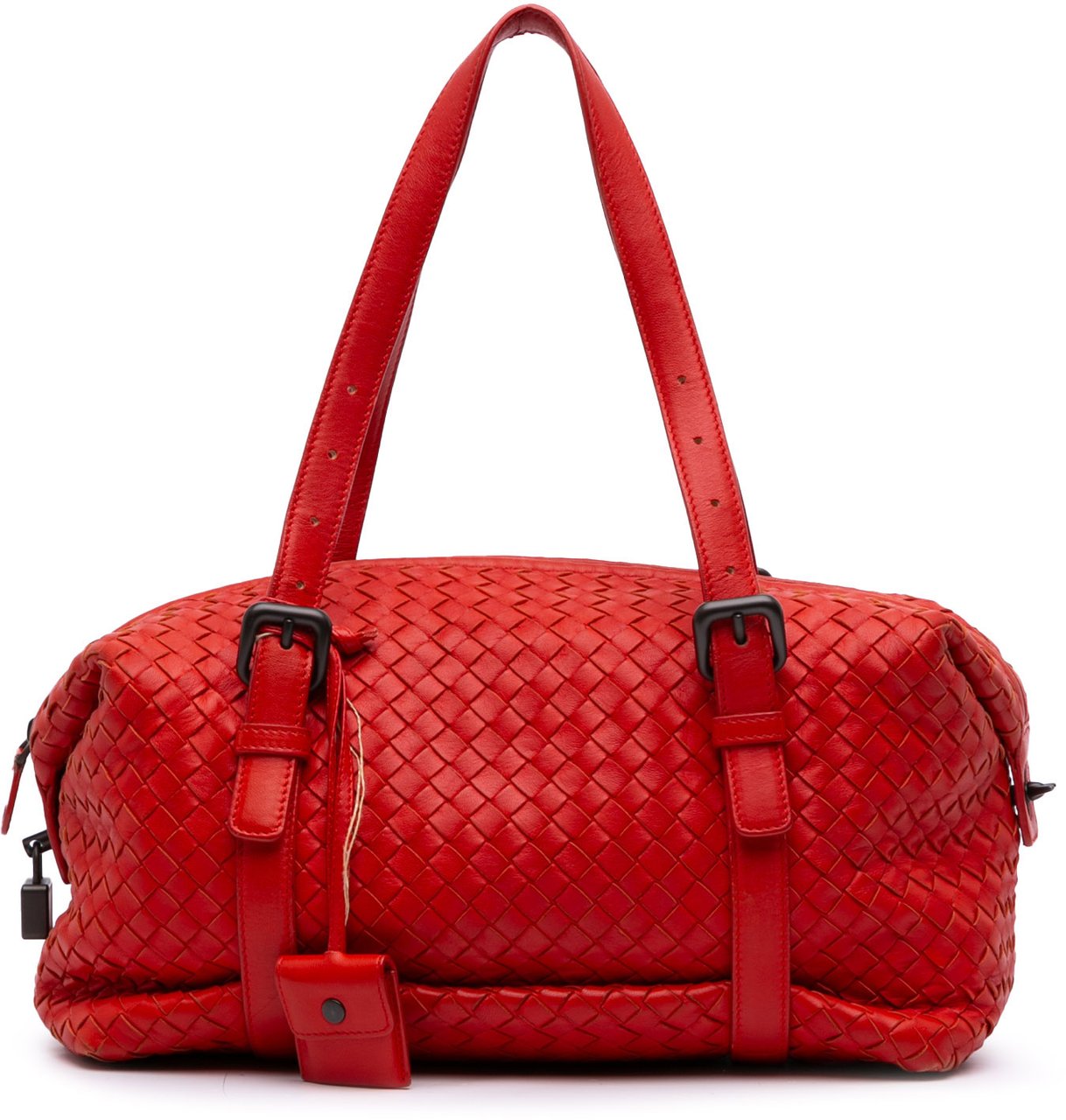 Bottega Veneta Nappa Intrecciato Montaigne Shoulder Bag Rood