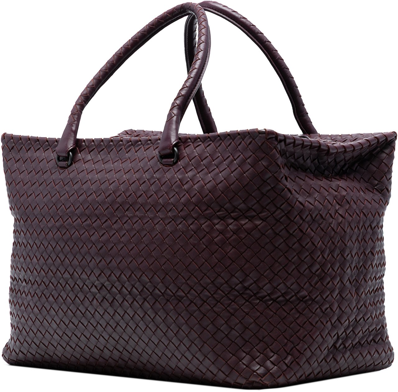 Bottega Veneta Large Nappa Intrecciato Brick Tote Rood
