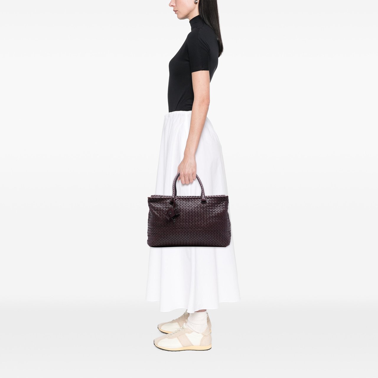 Bottega Veneta Large Nappa Intrecciato Brick Tote Rood