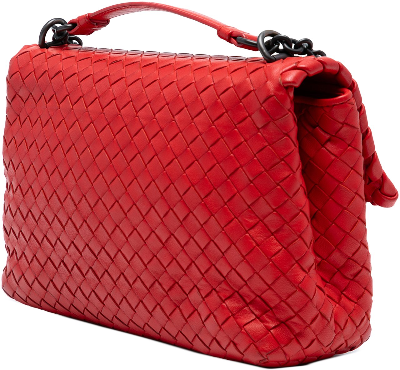 Bottega Veneta Small Nappa Intrecciato Olimpia Shoulder Bag Rood