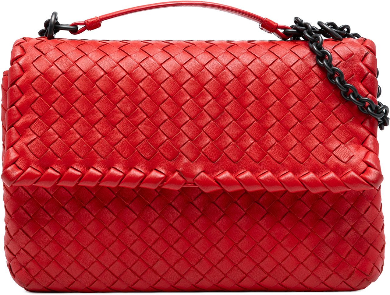 Bottega Veneta Small Nappa Intrecciato Olimpia Shoulder Bag Rood