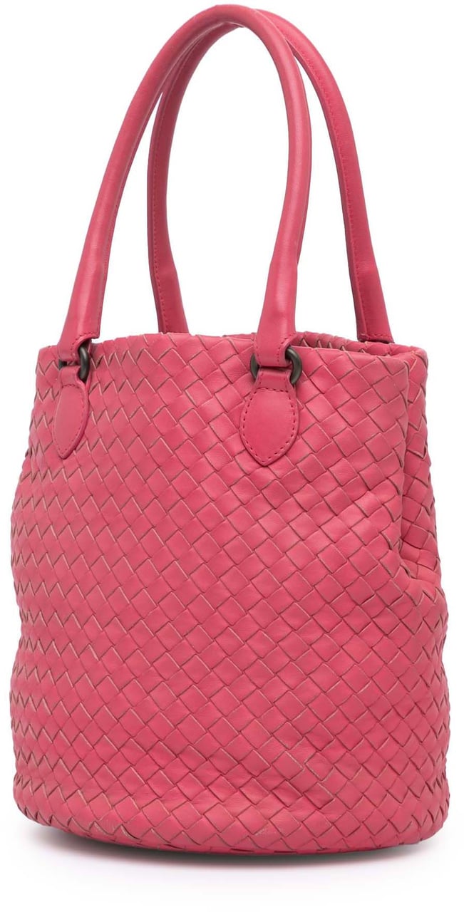 Bottega Veneta Nappa Intrecciato Bucket Bag Roze