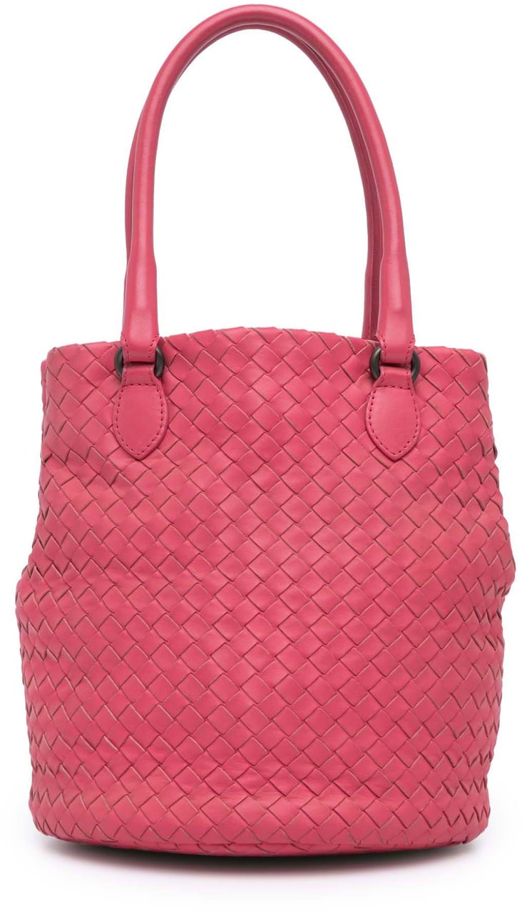 Bottega Veneta Nappa Intrecciato Bucket Bag Roze