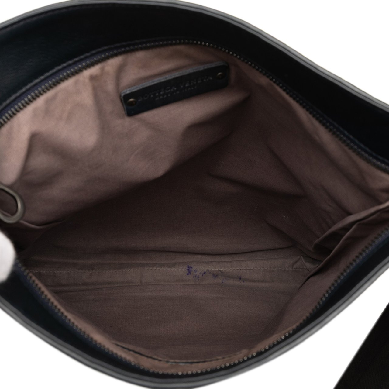 Bottega Veneta Leather Intrecciato Crossbody Blauw