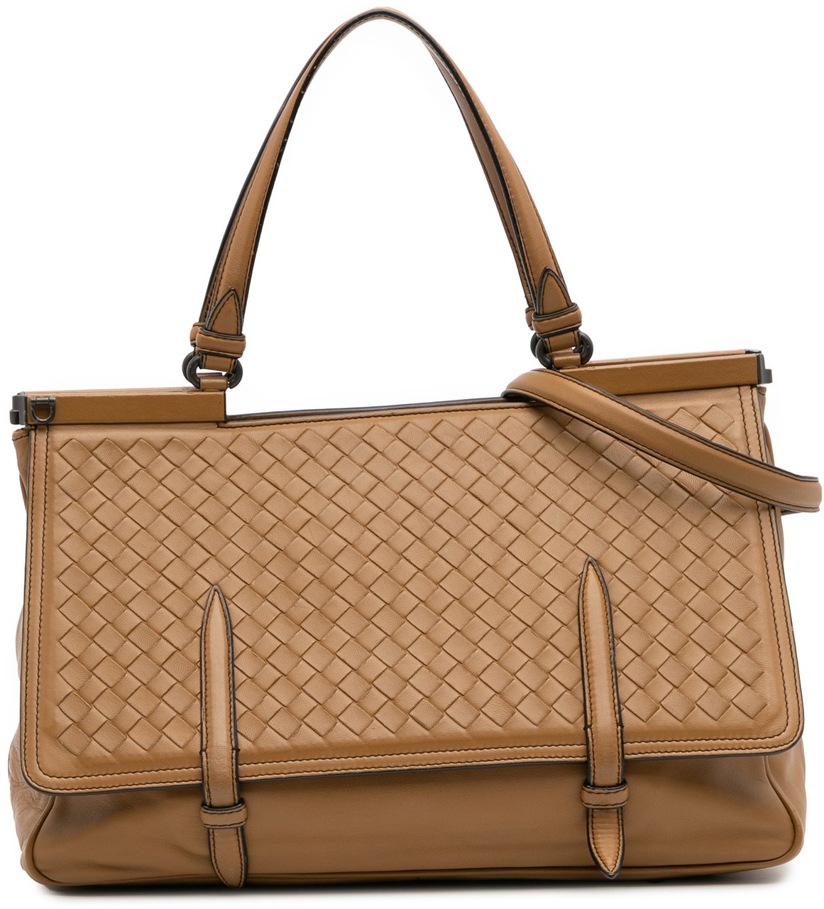 Bottega Veneta Medium Nappa Intrecciato Monaco Satchel Bruin
