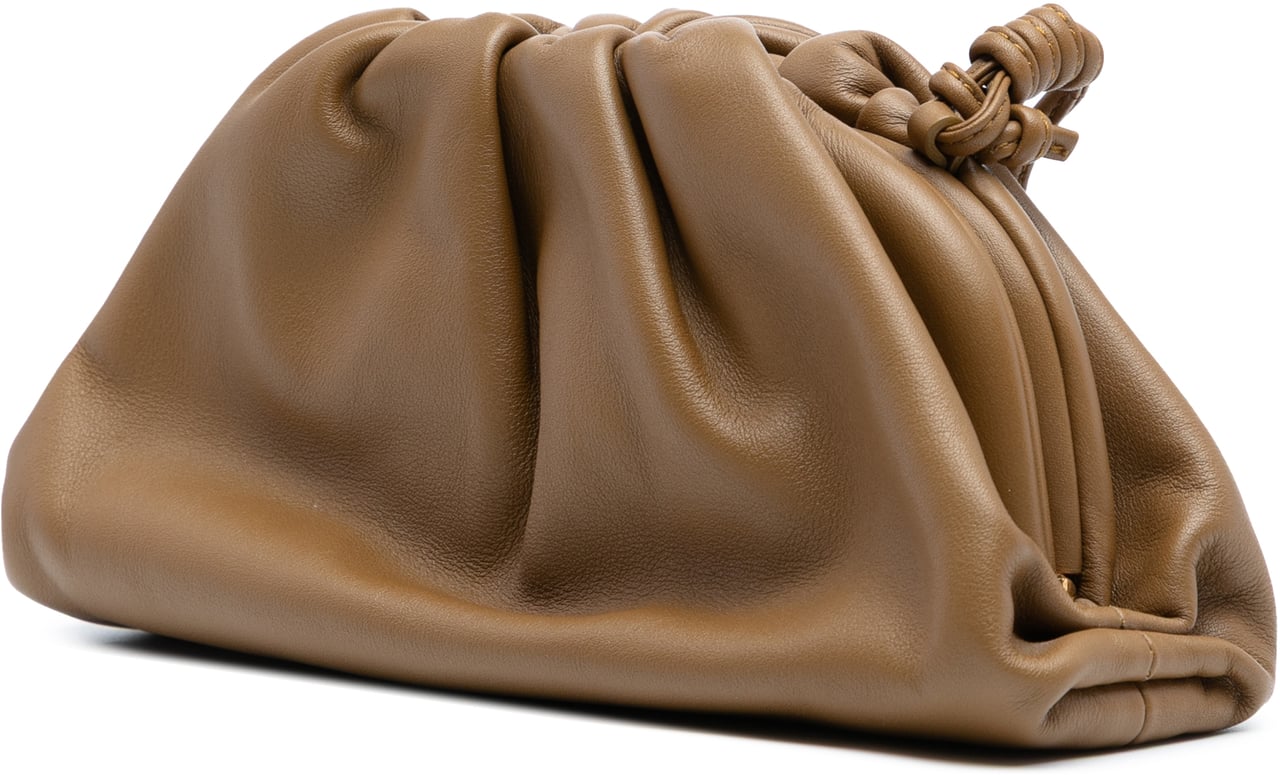 Bottega Veneta Lambskin The Mini Pouch Crossbody Bruin