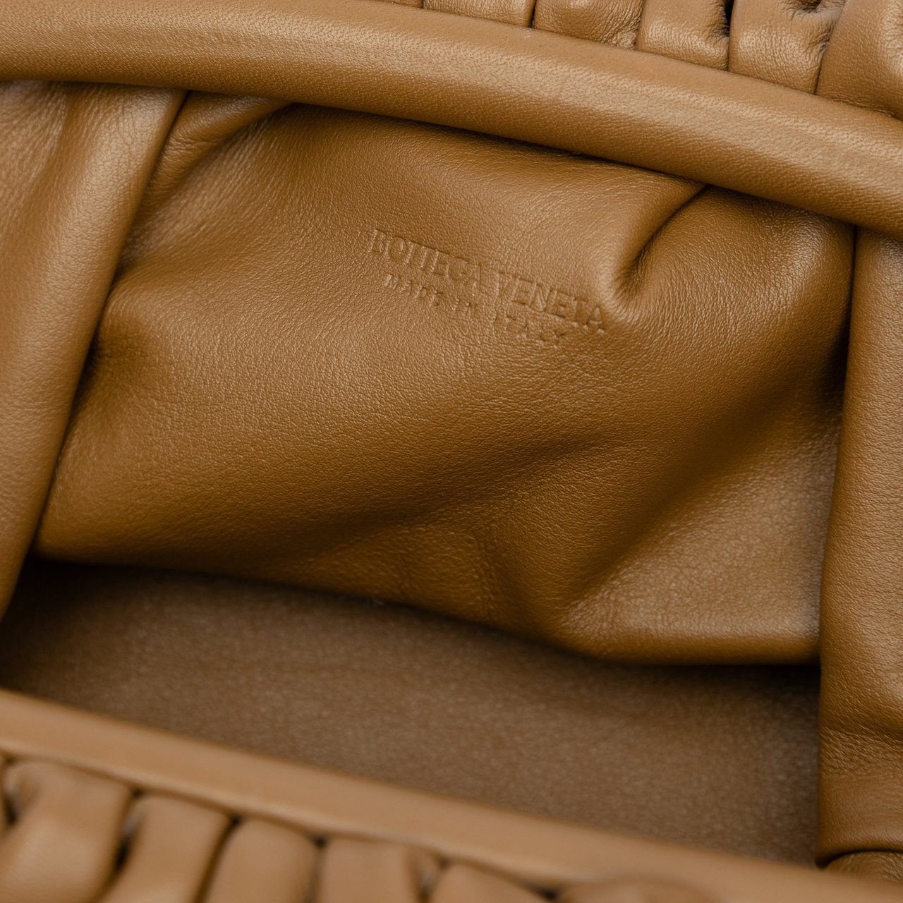 Bottega Veneta Lambskin The Mini Pouch Crossbody Bruin