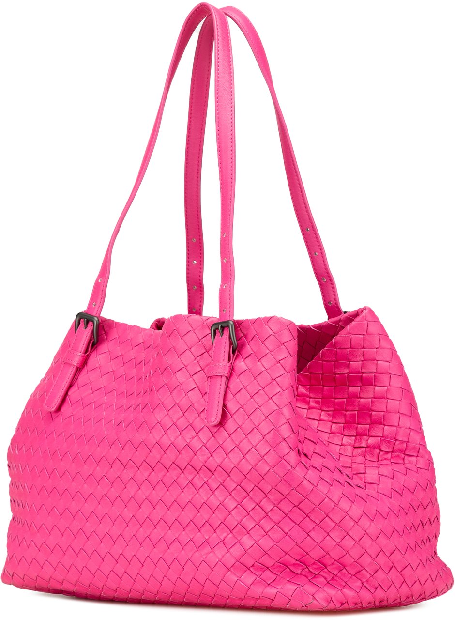 Bottega Veneta Medium Nappa Intrecciato Cesta Tote Roze