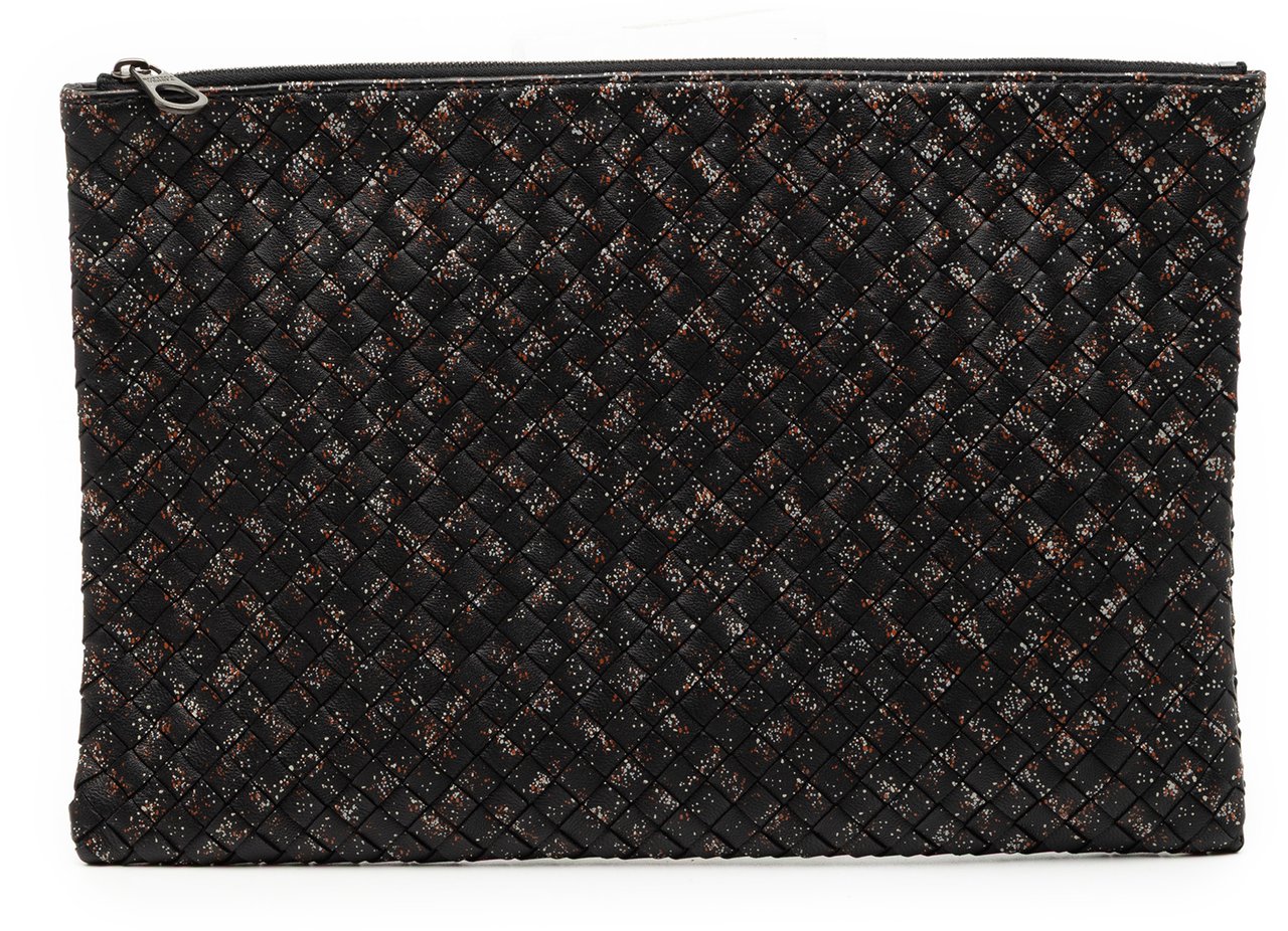 Bottega Veneta Nappa Intrecciato Micro Dot Clutch Zwart