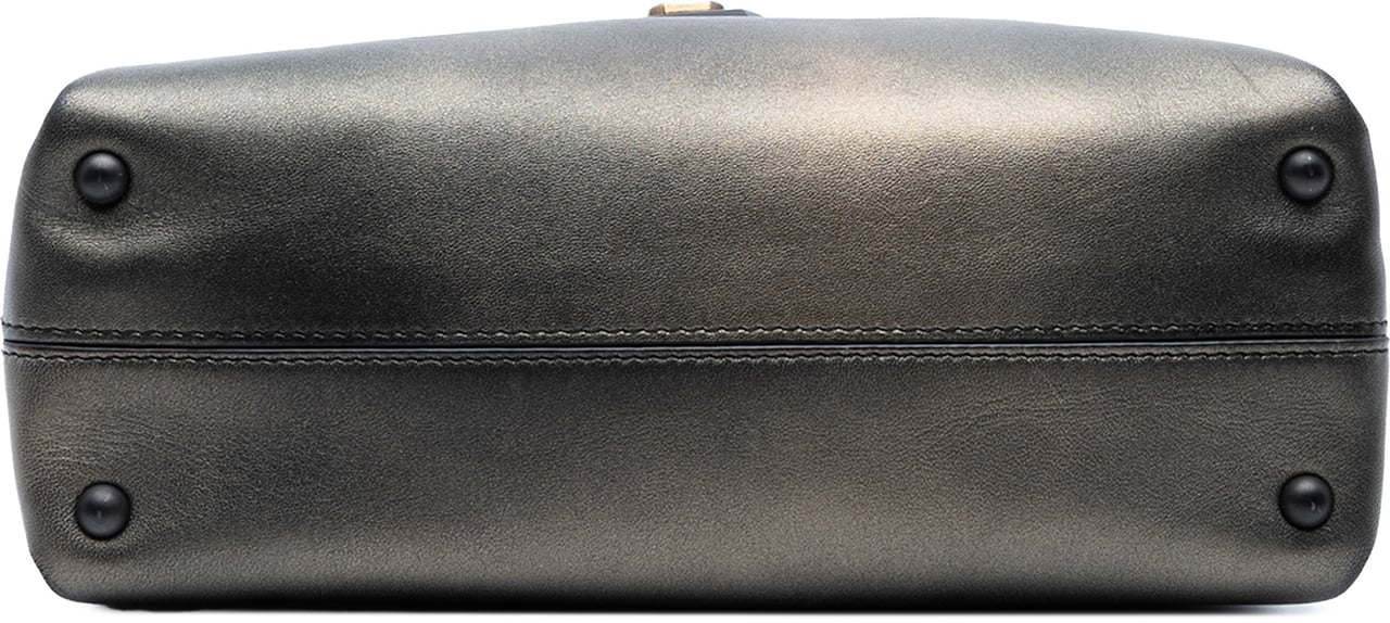 Bottega Veneta Small Intrecciato Trimmed Metallic Nappa Grommet Piazza Satchel Bruin