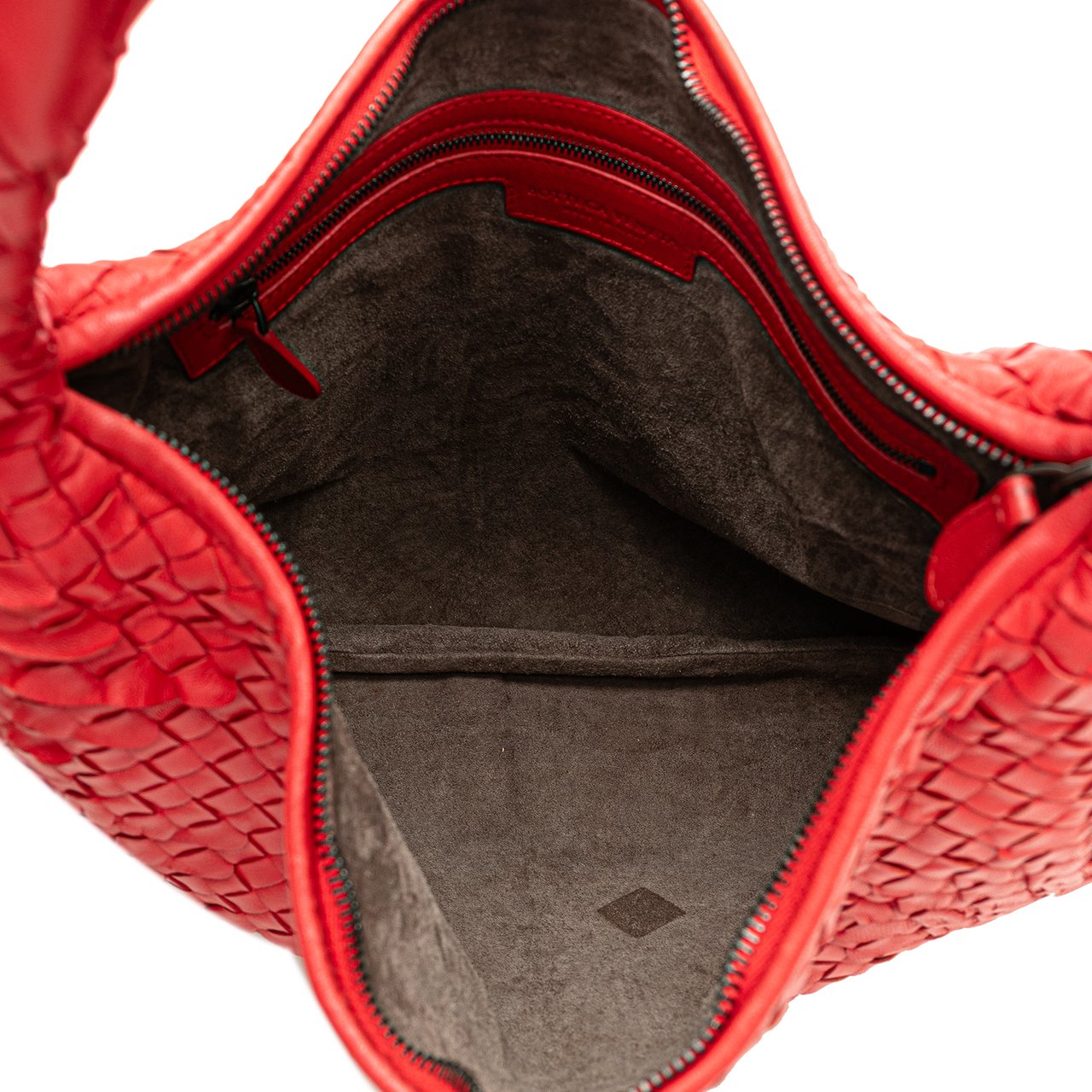 Bottega Veneta Medium Nappa Intrecciato Ruffle Veneta Hobo Rood