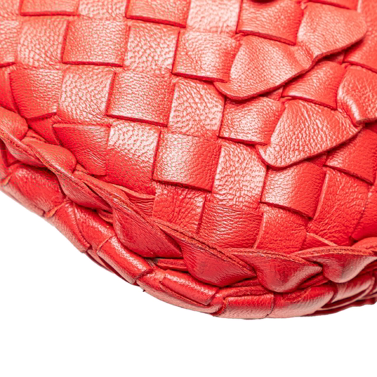 Bottega Veneta Medium Nappa Intrecciato Ruffle Veneta Hobo Rood