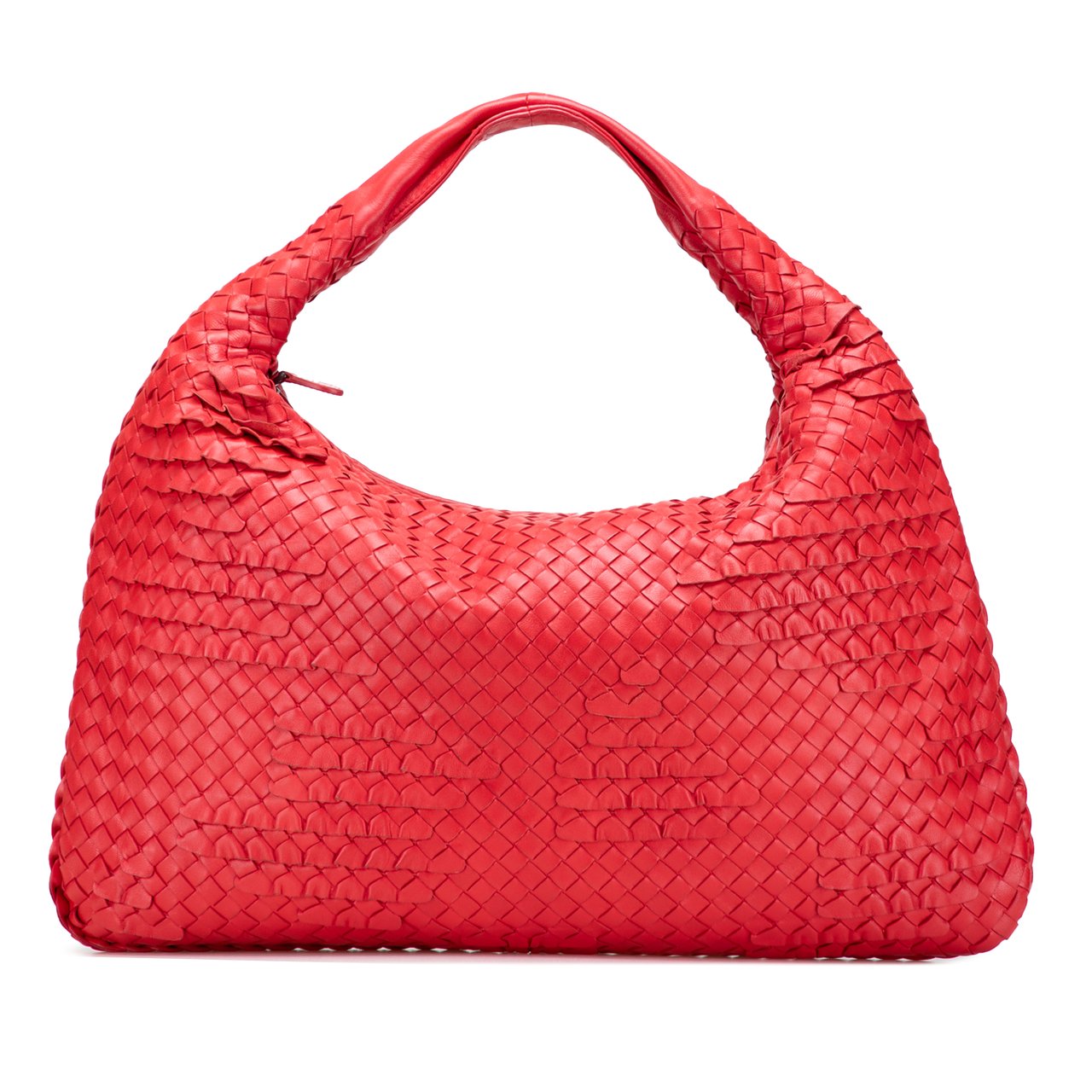 Bottega Veneta Medium Nappa Intrecciato Ruffle Veneta Hobo Rood