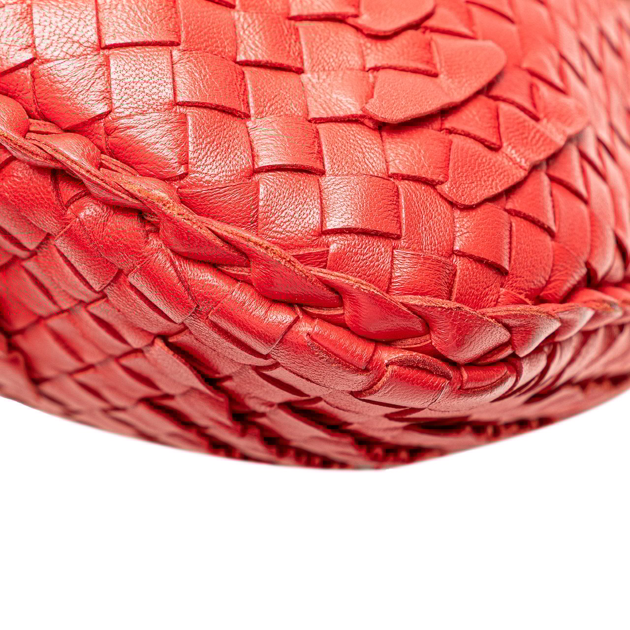 Bottega Veneta Medium Nappa Intrecciato Ruffle Veneta Hobo Rood