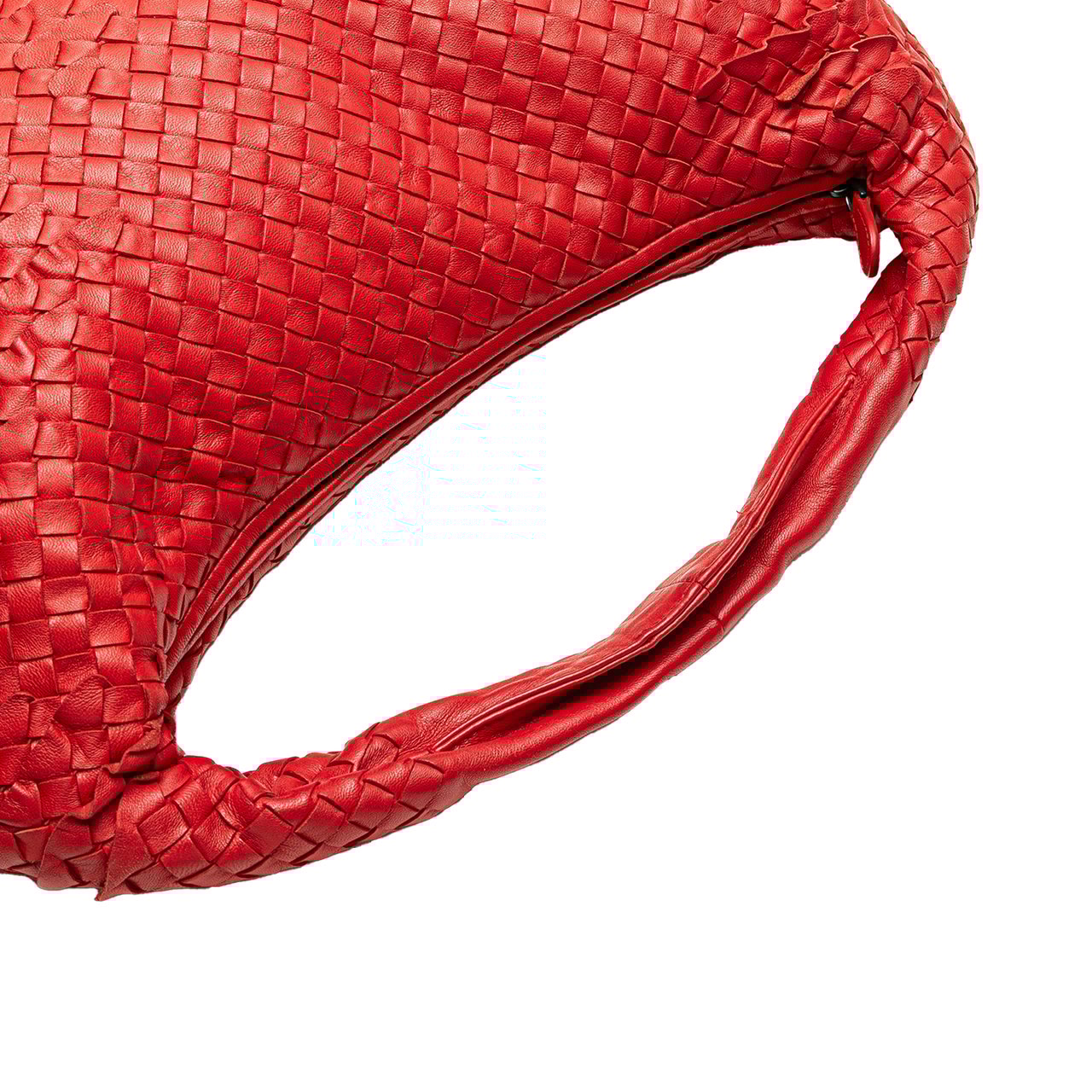 Bottega Veneta Medium Nappa Intrecciato Ruffle Veneta Hobo Rood