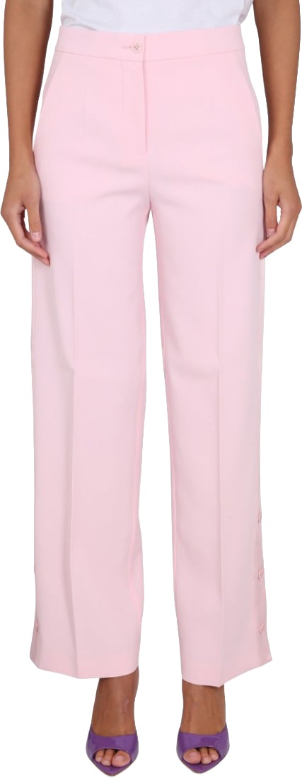 Boutique Moschino Wide-Leg Pants With Button Closure And Belt Loops Neutraal