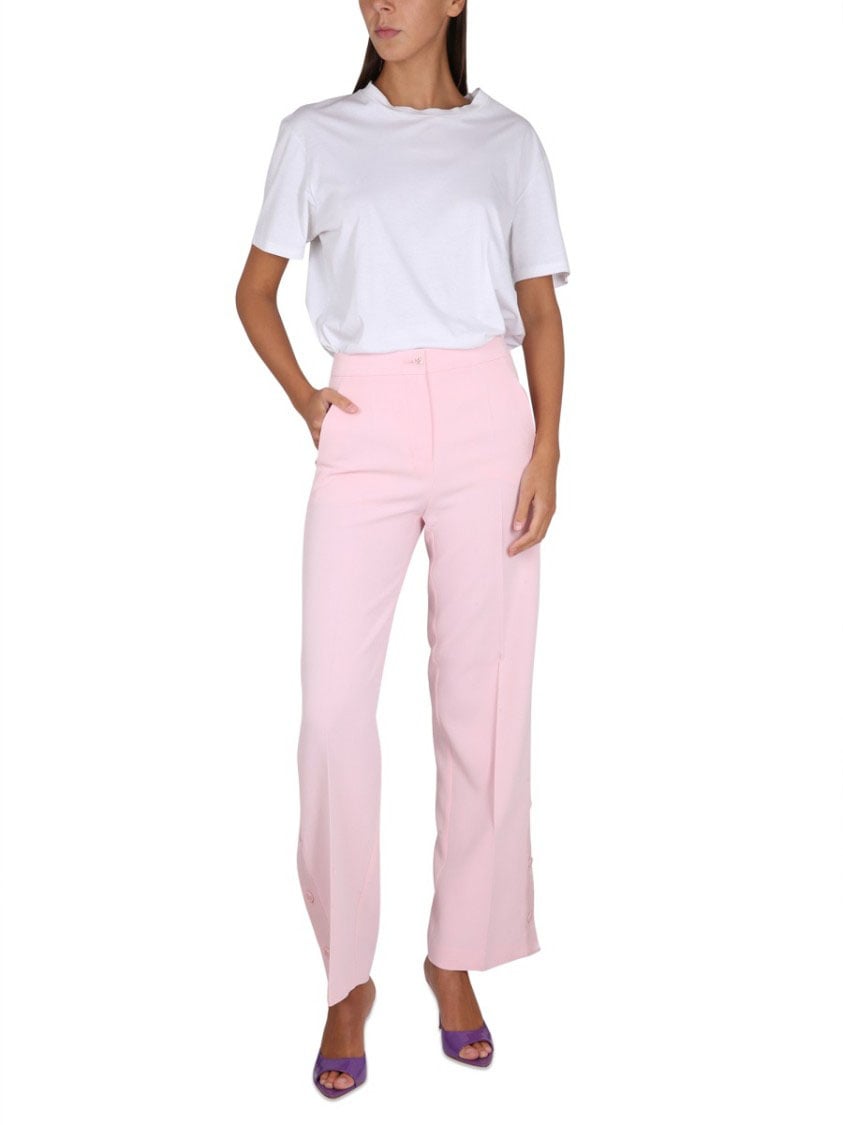 Boutique Moschino Wide-Leg Pants With Button Closure And Belt Loops Neutraal