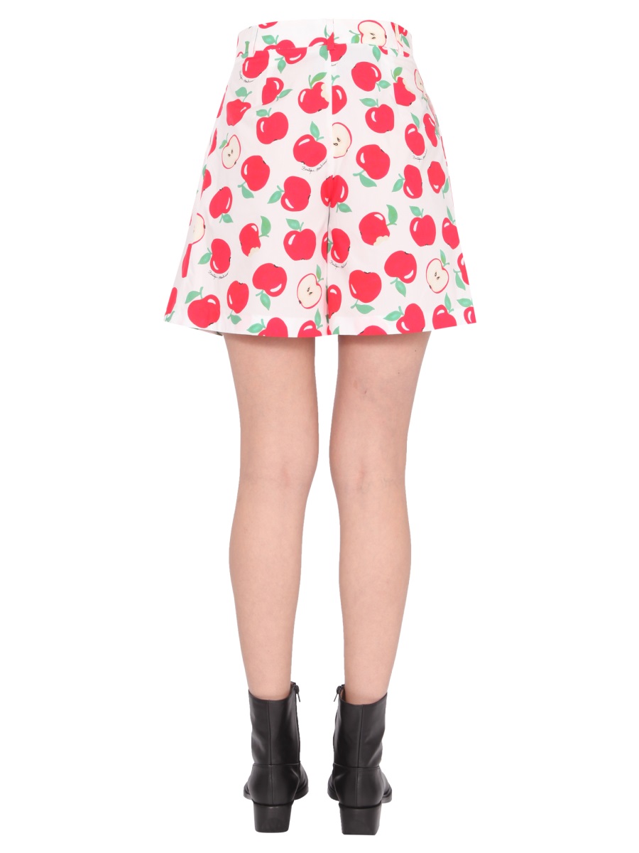 Boutique Moschino High-Waisted Cotton Poplin Shorts Wit