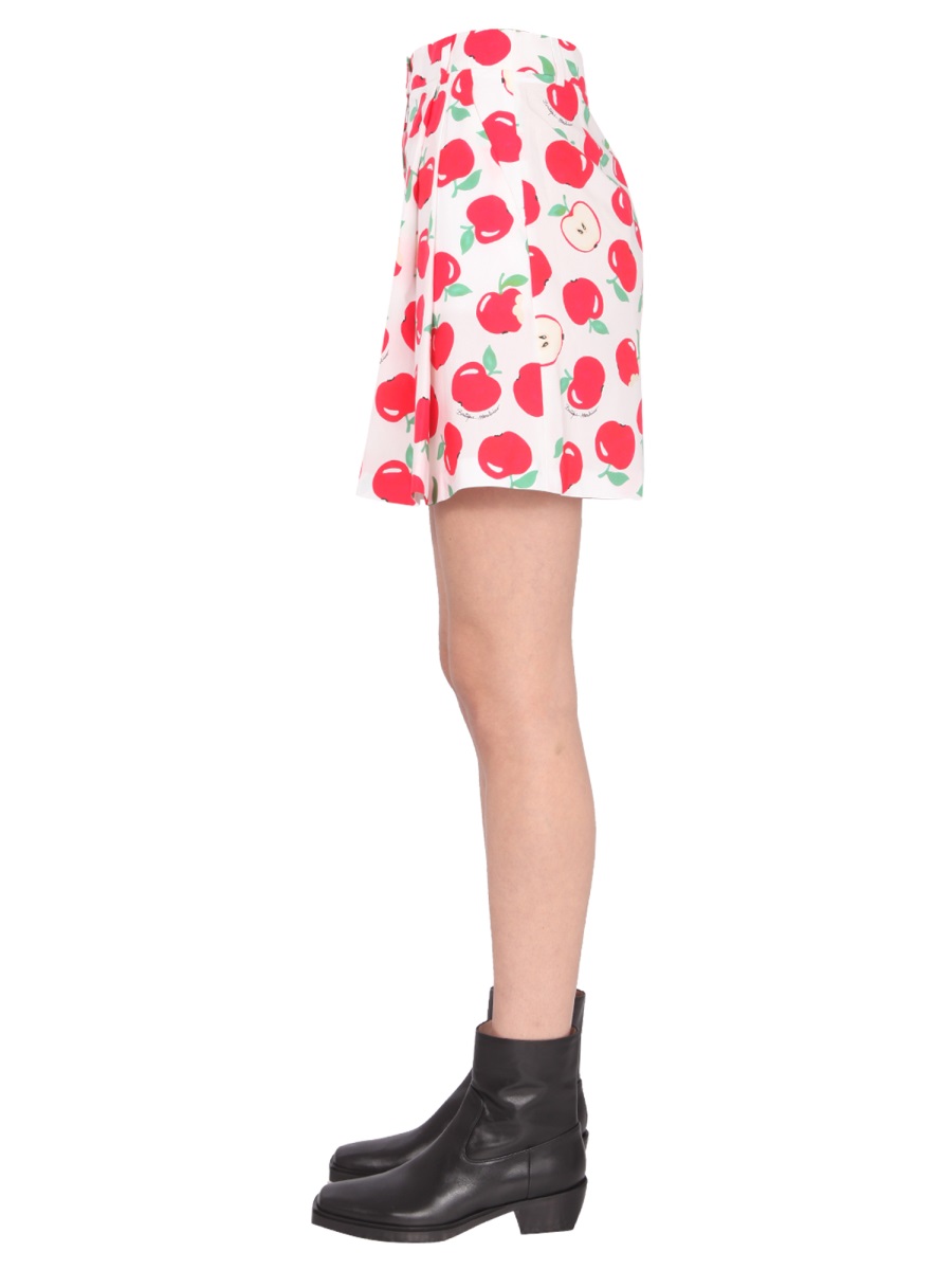 Boutique Moschino High-Waisted Cotton Poplin Shorts Wit