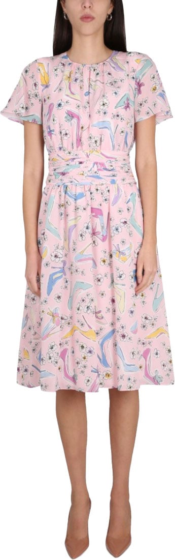 Boutique Moschino Heels And Flowers Dress Roze