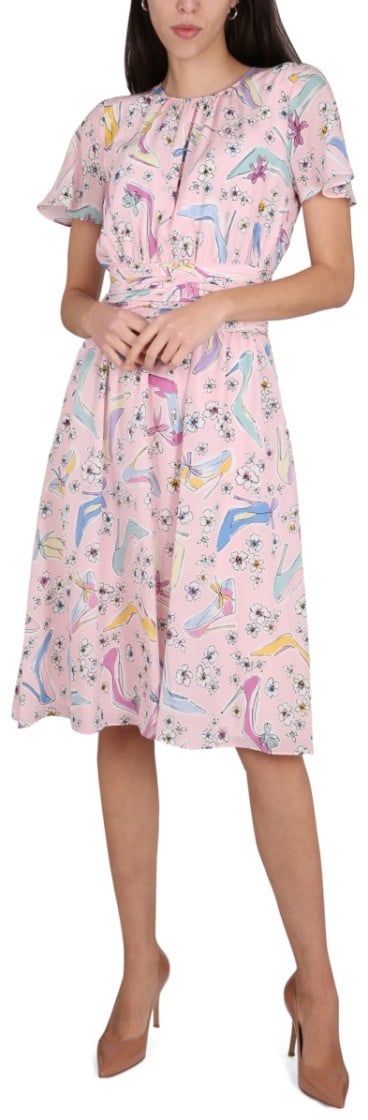 Boutique Moschino Heels And Flowers Dress Roze