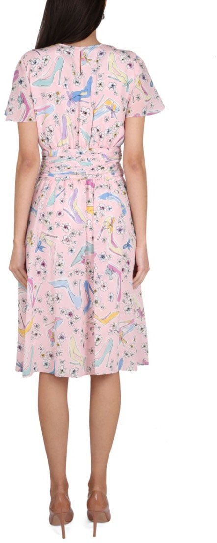 Boutique Moschino Heels And Flowers Dress Roze