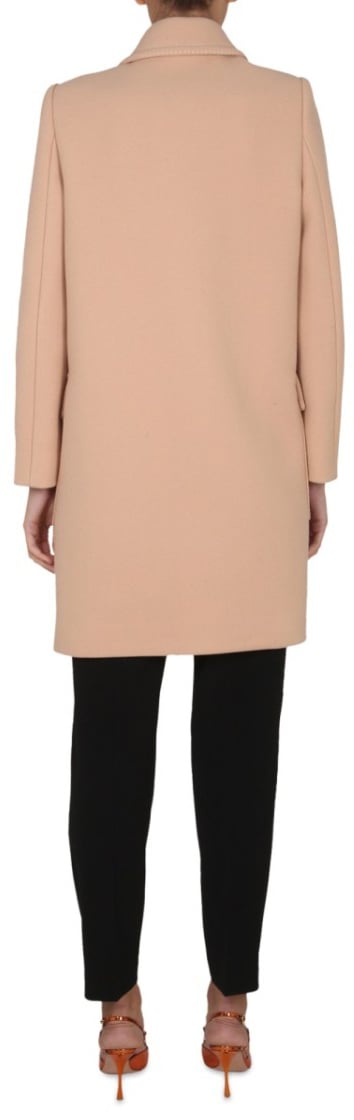 Boutique Moschino Short Virgin Wool Coat Neutraal