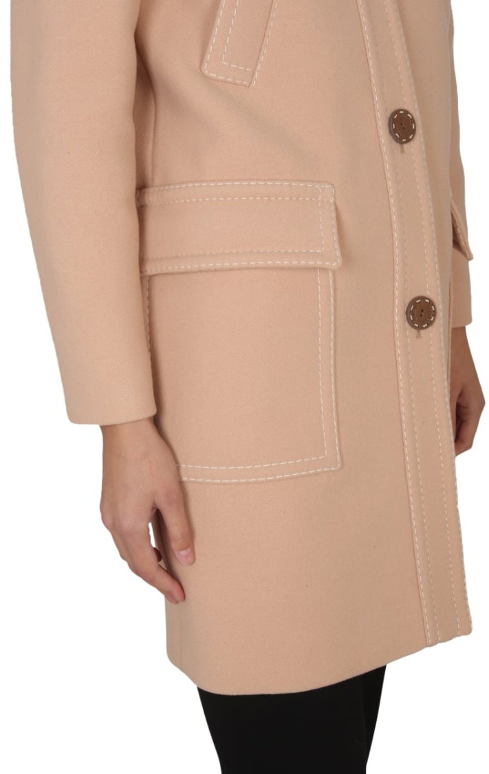 Boutique Moschino Short Virgin Wool Coat Neutraal
