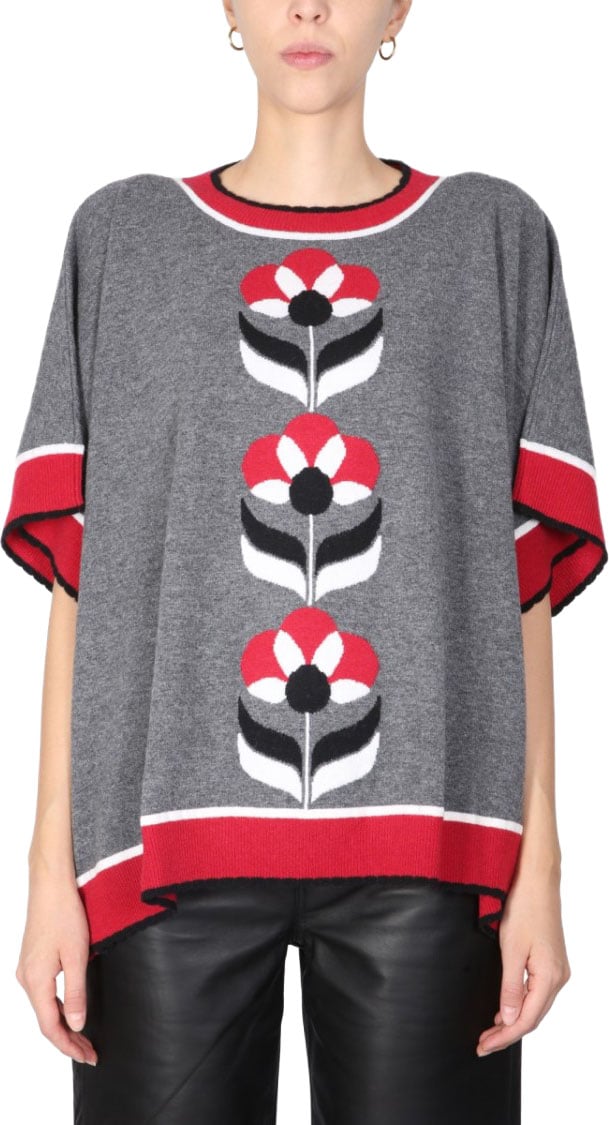 Boutique Moschino Boxy Knitwear Sweater Grijs