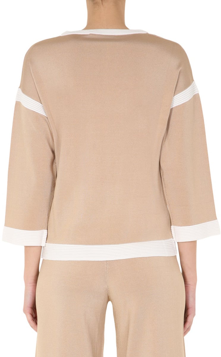 Boutique Moschino Round Neck Knit Sweater Neutraal