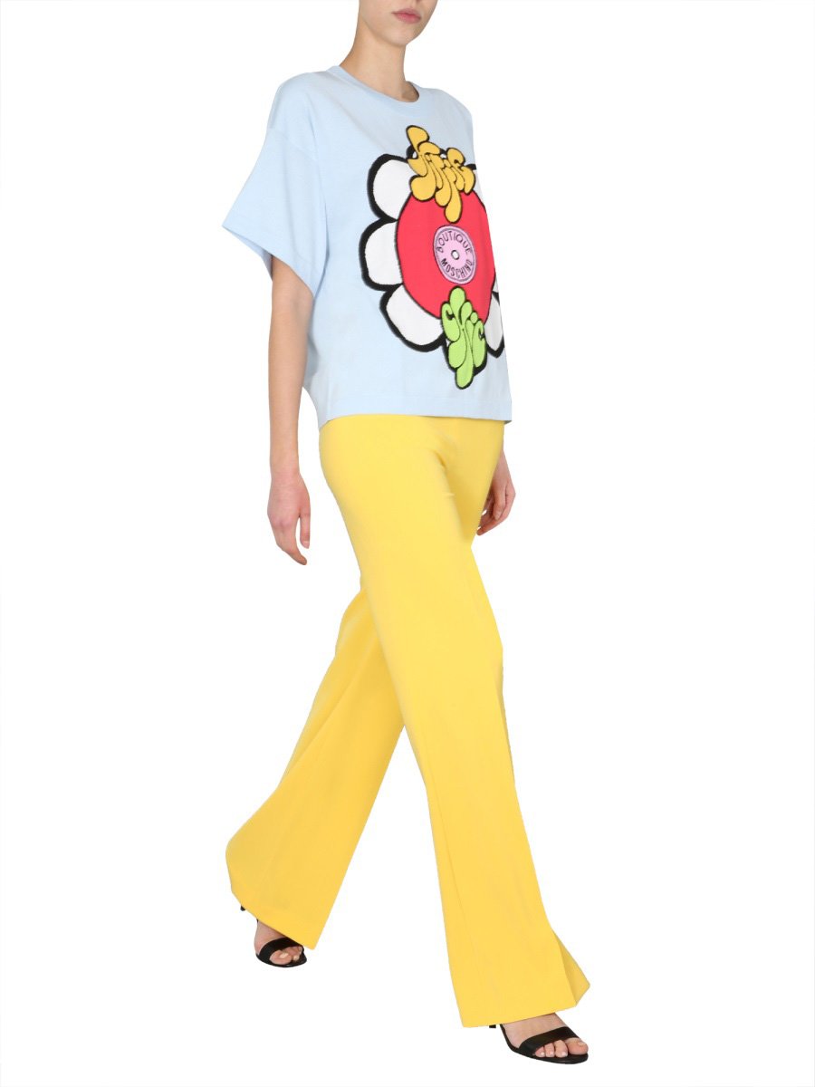 Boutique Moschino Graphic Round Neck T-Shirt Neutraal