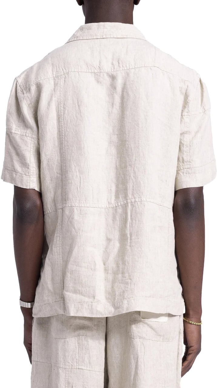 Bram's Fruit Linen Repair Shirt Shortsleeve - Natural Linen Beige