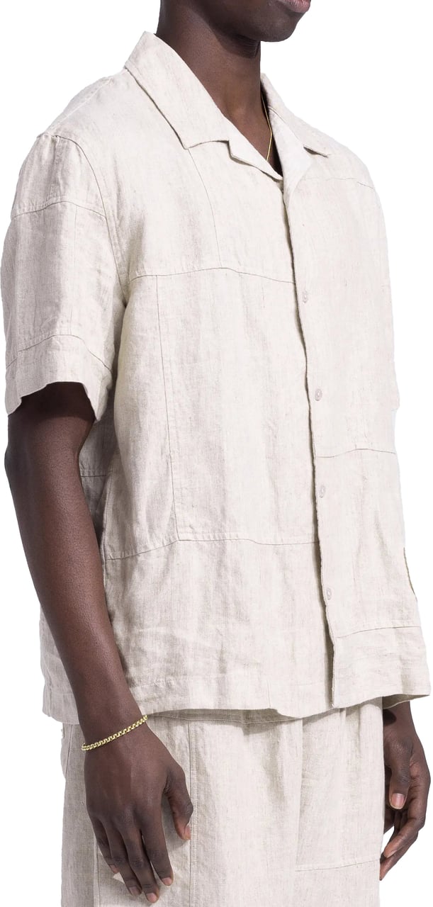 Bram's Fruit Linen Repair Shirt Shortsleeve - Natural Linen Beige