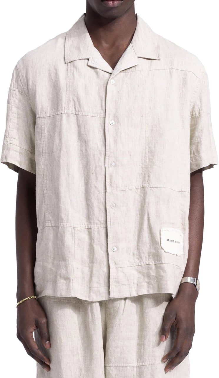 Bram's Fruit Linen Repair Shirt Shortsleeve - Natural Linen Beige